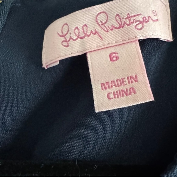 Lilly Pulitzer Jackelin Romper True Navy Fern Gallery Lace Size 6  $238 retail - Picture 3 of 4